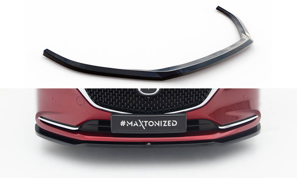 Street+ Spoilerlippe Front Ansatz V.1 passend für Mazda 6 Mk3 Facelift schwarz Hochglanz – Ansicht 2
