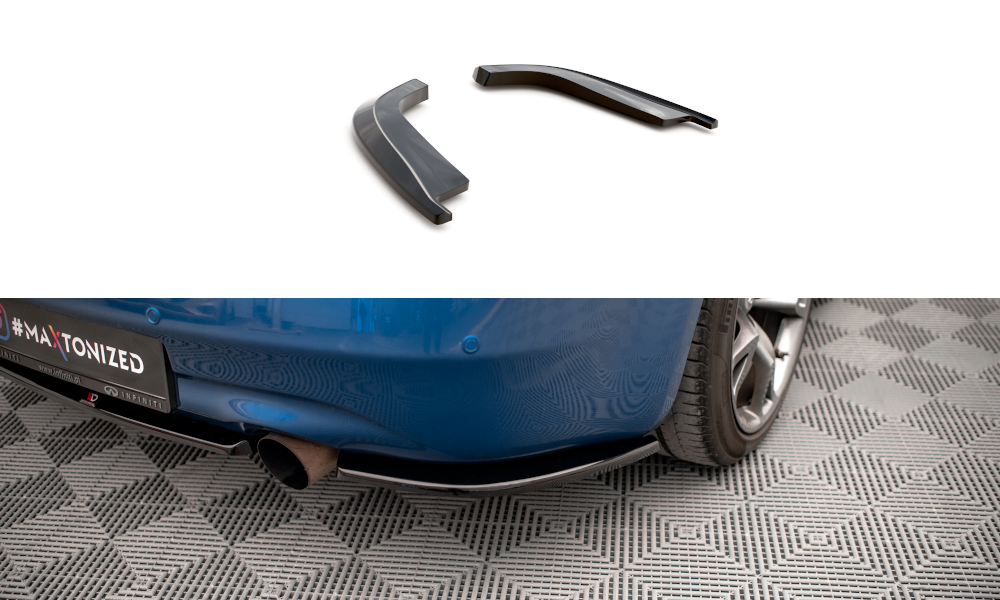 Heck Ansatz Flaps Diffusor passend für Infiniti G37 Coupe schwarz Hochglanz – Ansicht 2