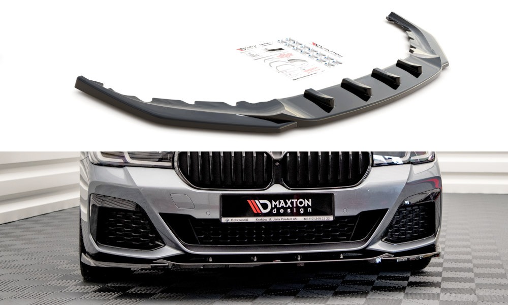 Street+ Spoilerlippe Front Ansatz V.2 passend für BMW 5er M-Paket / M550i / M550d  Limousine / Touring G30 / G31 Facelift  schwarz Hochglanz – Ansicht 2