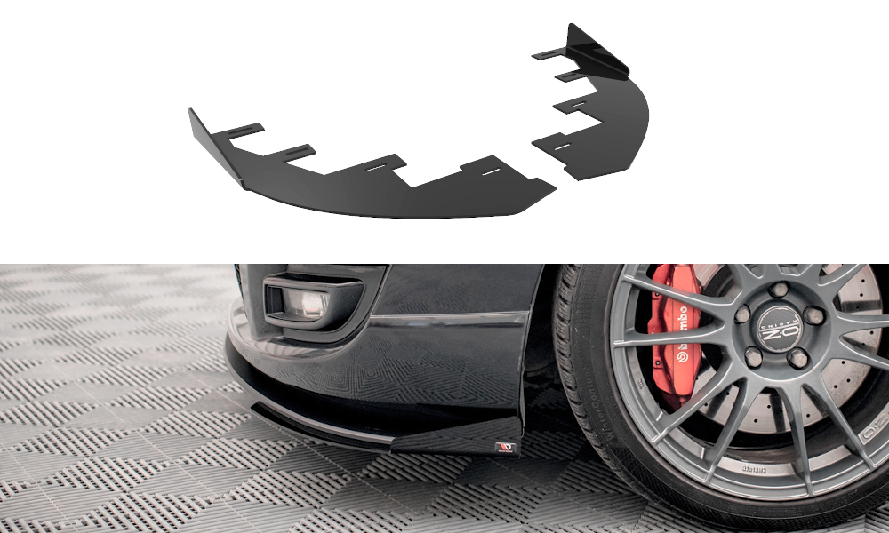 Front Stoßstange Flaps passend für Mazda 3 MPS Mk1 schwarz Hochglanz – Ansicht 2