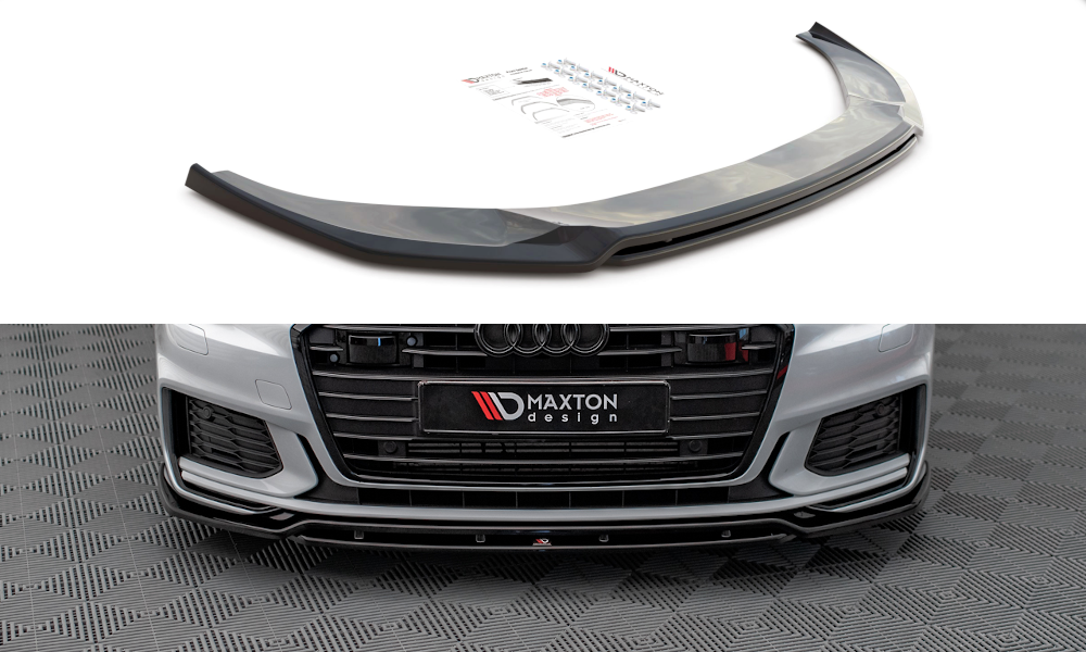 Street+ Spoilerlippe Front Ansatz V.3 passend für Audi A6 S-Line / S6 C8 / C8 Facelift schwarz Hochglanz – Ansicht 2