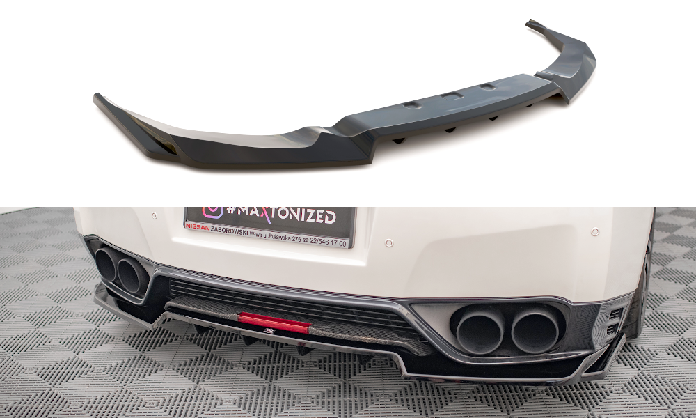 Street+ Mittlerer Diffusor RACE passend für Nissan GTR R35 Facelift schwarz Hochglanz – Ansicht 2