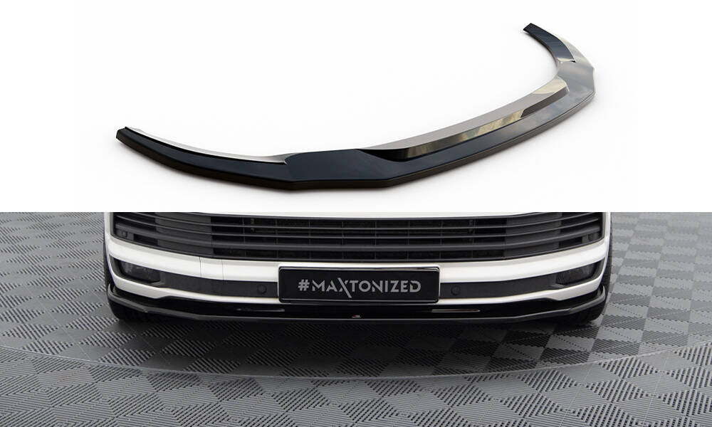 Street+ Spoilerlippe Front Ansatz V.2 passend für VW T6  schwarz Hochglanz – Ansicht 2