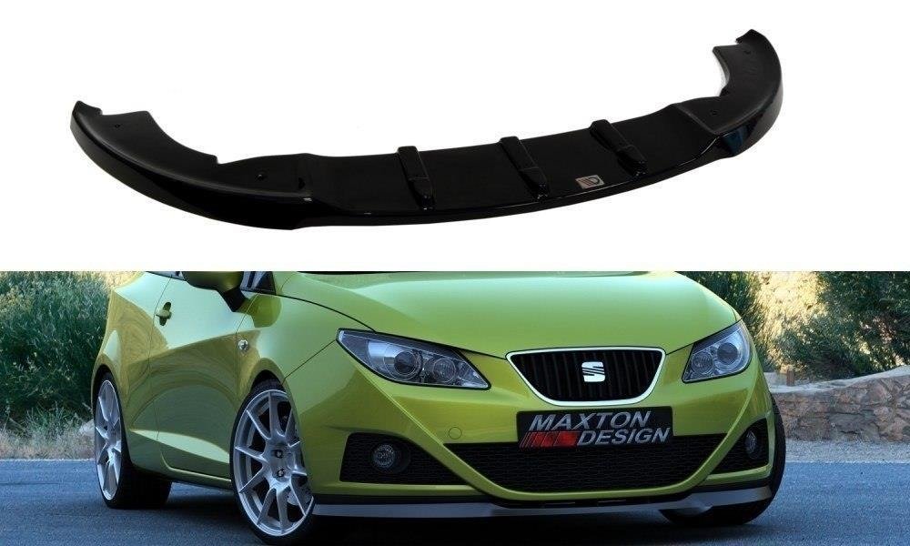 Street+ Spoilerlippe Front Ansatz passend für SEAT IBIZA IV (6J) vor Facelift schwarz Hochglanz – Ansicht 2