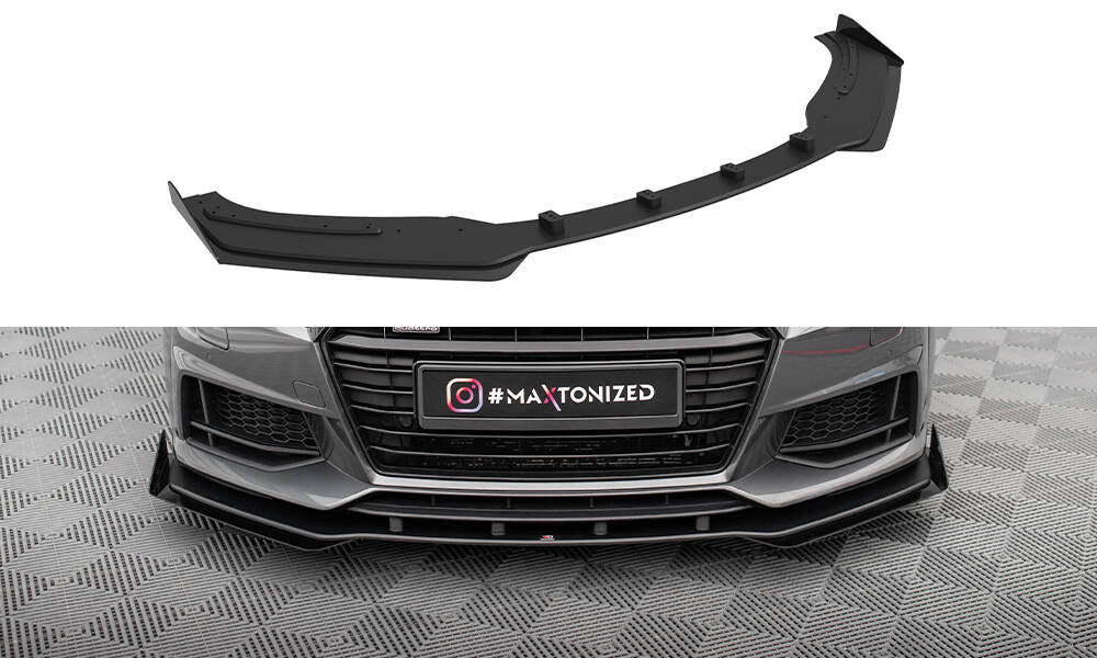 Street Pro Street+ Spoilerlippe Front Ansatz + Flaps passend für Audi TT S / S-Line 8S schwarz Hochglanz – Ansicht 2