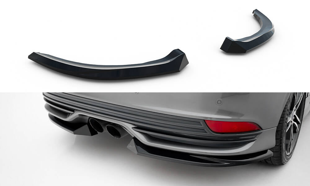 Heck Ansatz Flaps Diffusor V.3 passend für Ford Focus ST Mk3 Facelift schwarz Hochglanz – Ansicht 2