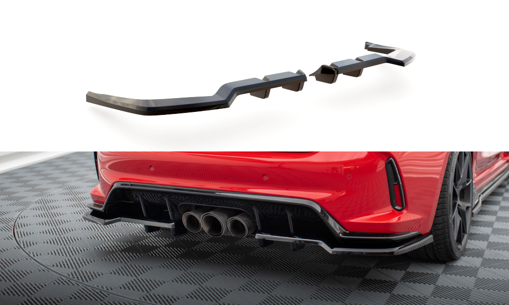 Street+ Mittlerer Diffusor RACE passend für V.1 Honda Civic Type-R Mk 11 schwarz Hochglanz – Ansicht 2