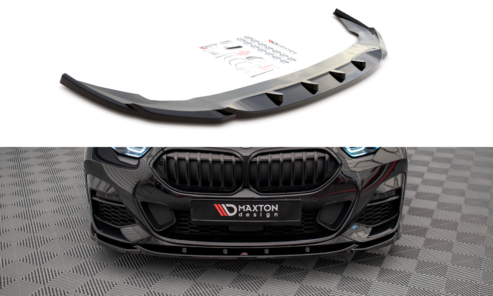 Street+ Spoilerlippe Front Ansatz V.1 passend für BMW 2 Gran Coupe M-Paket / M235i F44 schwarz Hochglanz – Ansicht 2