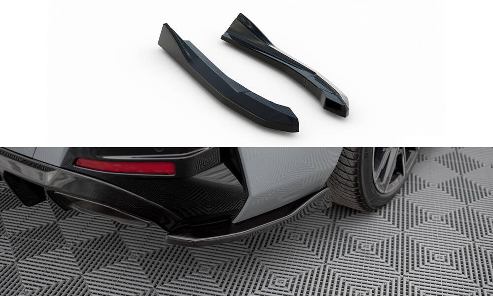Heck Ansatz Flaps Diffusor V.4 passend für BMW M440i / 4 M-Paket Gran Coupe G26 schwarz Hochglanz – Ansicht 2