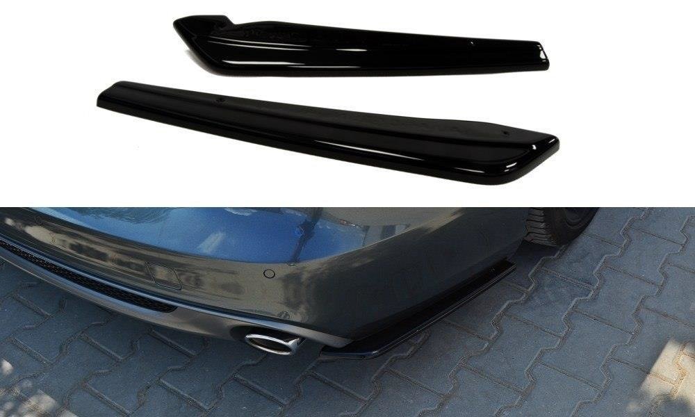 Heck Ansatz Flaps Diffusor passend für AUDI A6 C7 S-LINE  schwarz Hochglanz – Ansicht 2