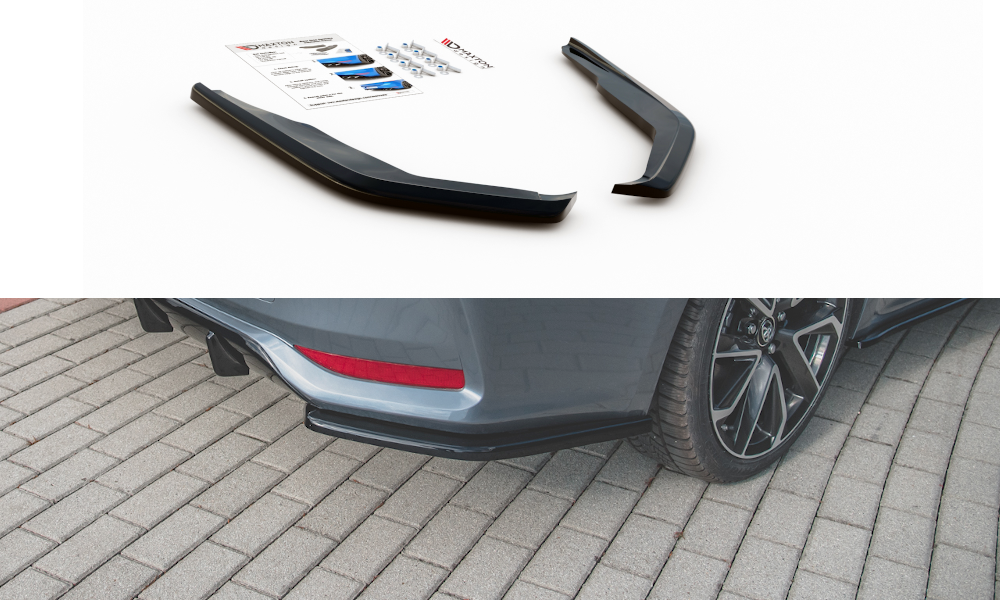 Heck Ansatz Flaps Diffusor passend für Toyota Corolla XII Limousine schwarz Hochglanz – Ansicht 2