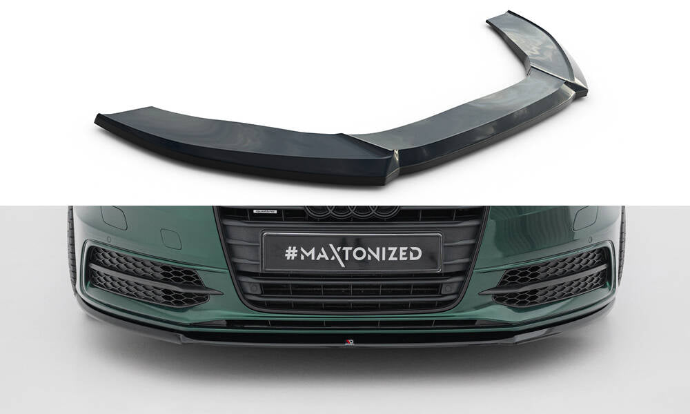 Street+ Spoilerlippe Front Ansatz V.2 passend für Audi S6 / A6 S-Line C7 schwarz Hochglanz – Ansicht 2