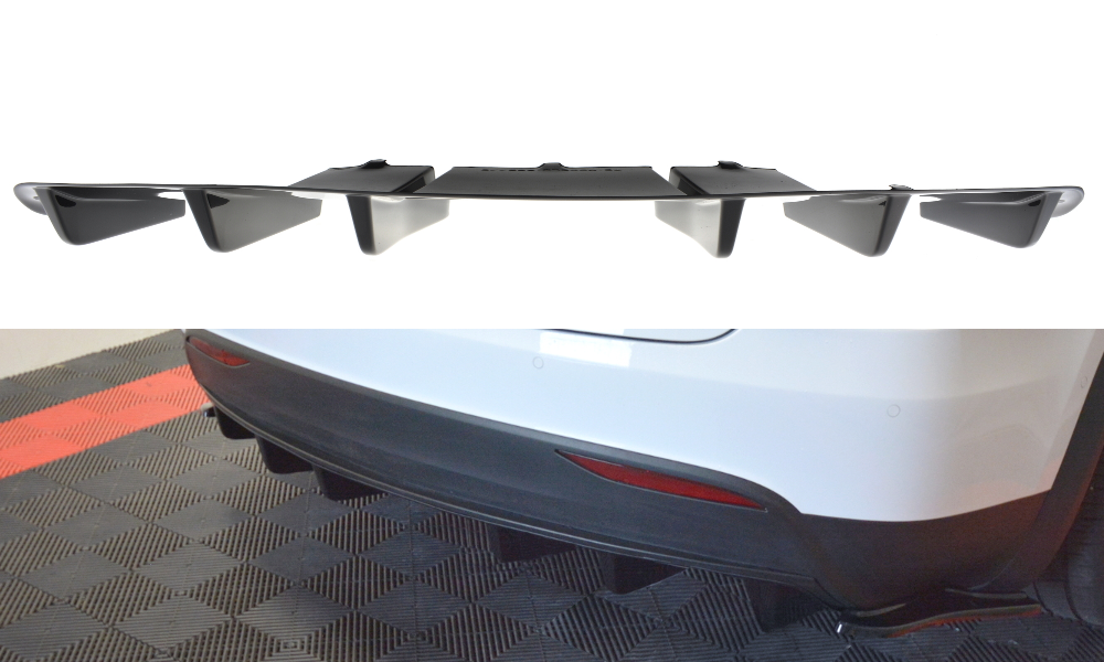 Diffusor Heck Ansatz passend für TESLA MODEL X schwarz Hochglanz – Ansicht 2