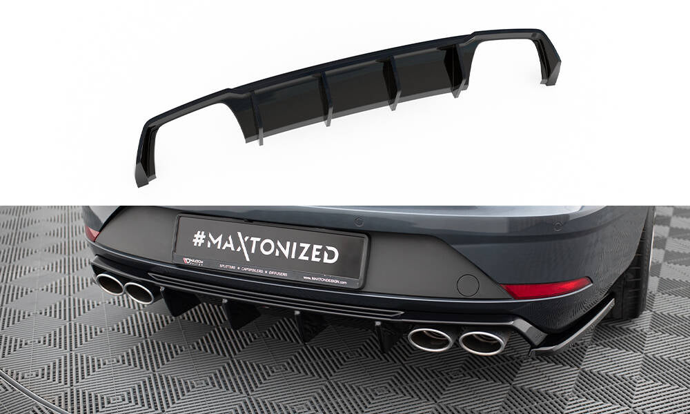 Diffusor Heck Ansatz V.3 passend für Seat Leon Cupra ST Mk3 FL – Ansicht 2