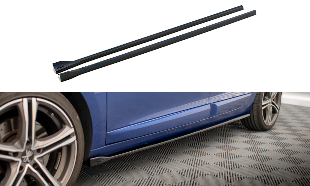 Street+ Seitenschweller Leisten passend für Renault Megane GT Line Grandtour Mk3 Facelift schwarz Hochglanz – Ansicht 2