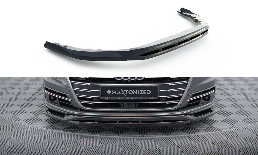 Street+ Spoilerlippe Front Ansatz passend für Audi A8 D5 schwarz Hochglanz – Ansicht 2
