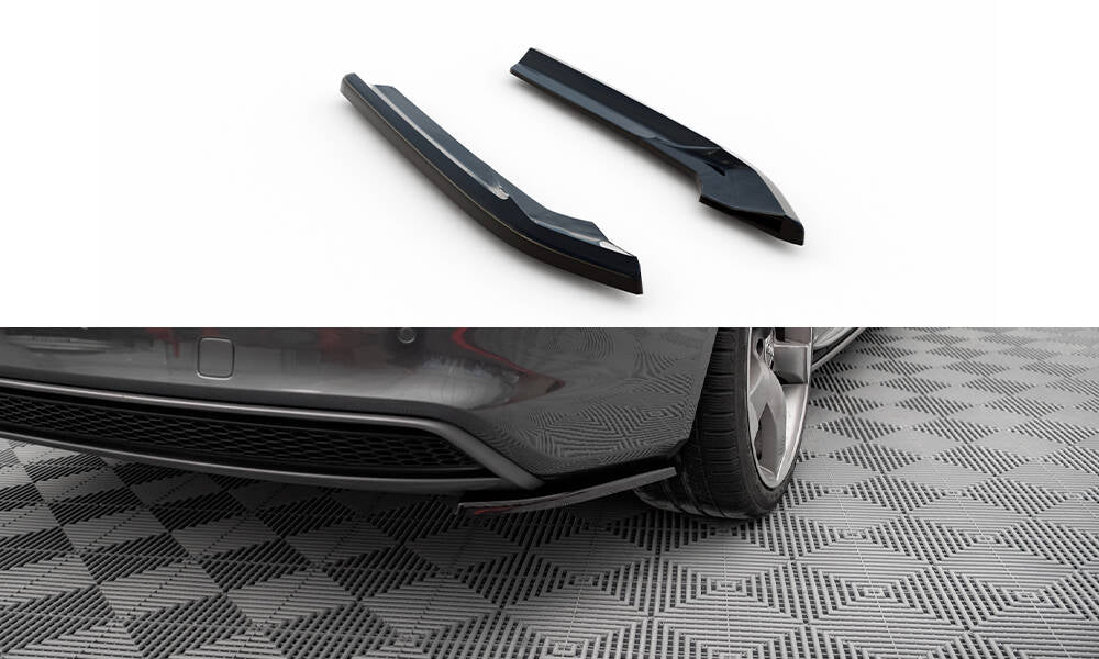 Heck Ansatz Flaps Diffusor V.2 passend für Audi A4 S-Line Avant B8 Facelift schwarz Hochglanz – Ansicht 2