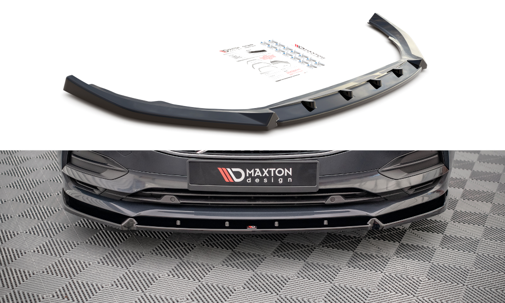 Street+ Spoilerlippe Front Ansatz V.2 passend für Volvo V90 Mk2 schwarz Hochglanz – Ansicht 2