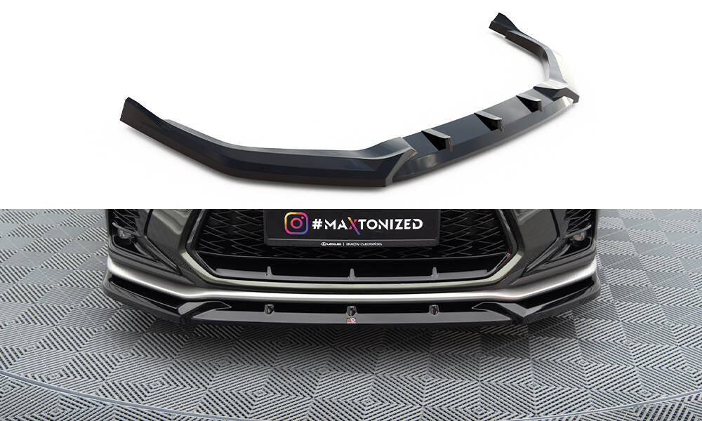 Street+ Spoilerlippe Front Ansatz V.2 passend für Lexus NX F-Sport Mk2 schwarz Hochglanz – Ansicht 2