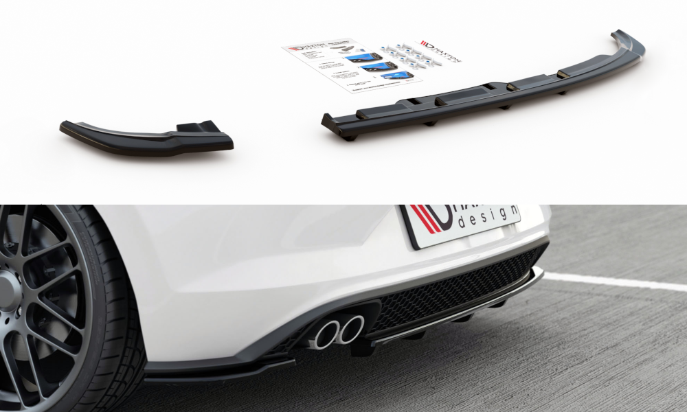 Street+ Mittlerer Diffusor RACE passend für VW Polo GTI Mk6 schwarz Hochglanz – Ansicht 2
