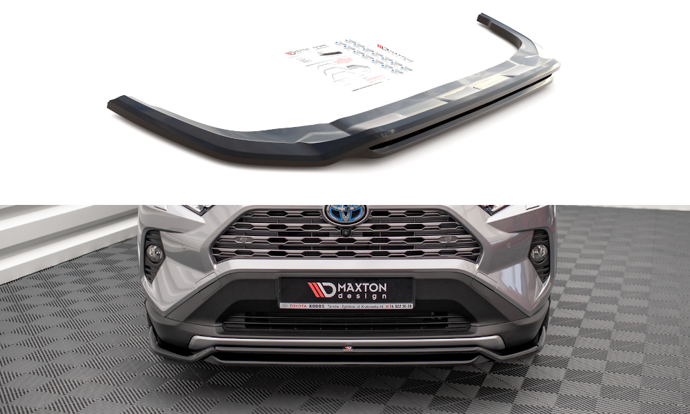 Street+ Spoilerlippe Front Ansatz passend für Toyota RAV4 Mk5 schwarz Hochglanz – Ansicht 2