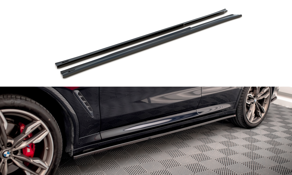 Street+ Seitenschweller Leisten passend für V.1 passend für BMW X3 M40d / M40i / M-Paket G01  schwarz Hochglanz – Ansicht 2