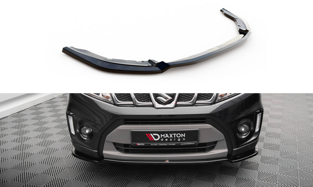 Street+ Spoilerlippe Front Ansatz V.1 passend für Suzuki Vitara S Mk2 schwarz Hochglanz – Ansicht 2