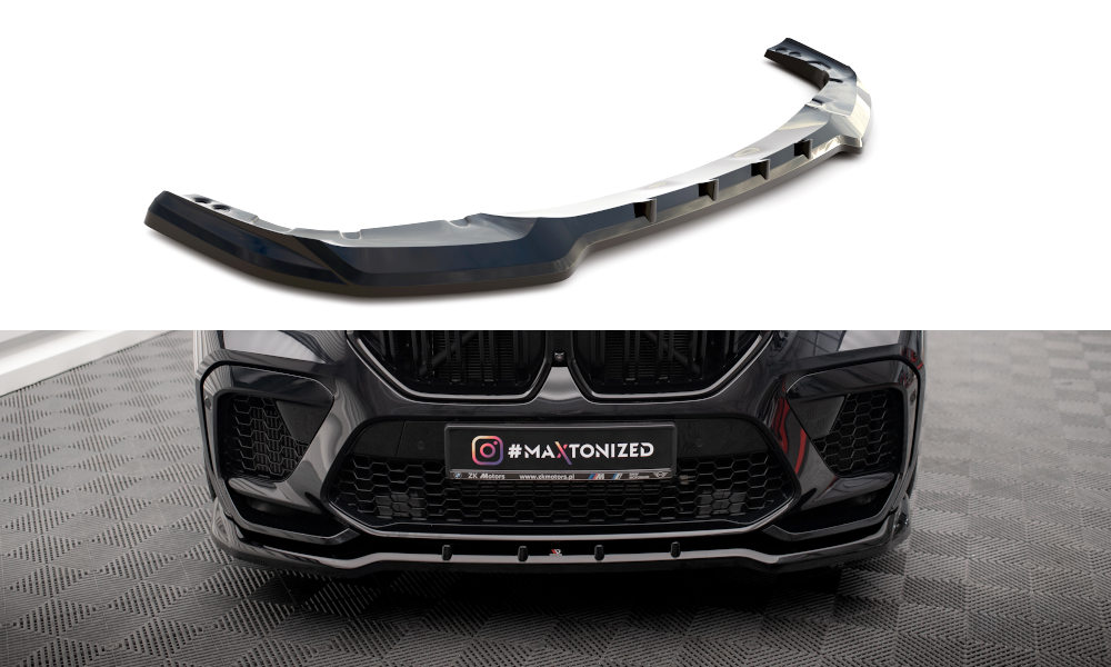 Street+ Spoilerlippe Front Ansatz V.1 passend für BMW X6 M F96 schwarz Hochglanz – Ansicht 2