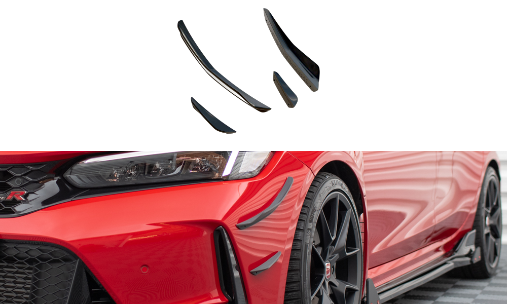 Stoßstangen Flaps Wings vorne Canards passend für Honda Civic Type-R Mk 11 – Ansicht 2
