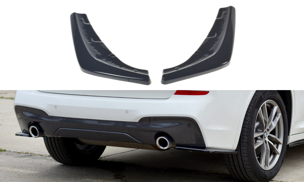 Heck Ansatz Flaps Diffusor passend für BMW X3 G01 M Paket schwarz Hochglanz – Ansicht 2
