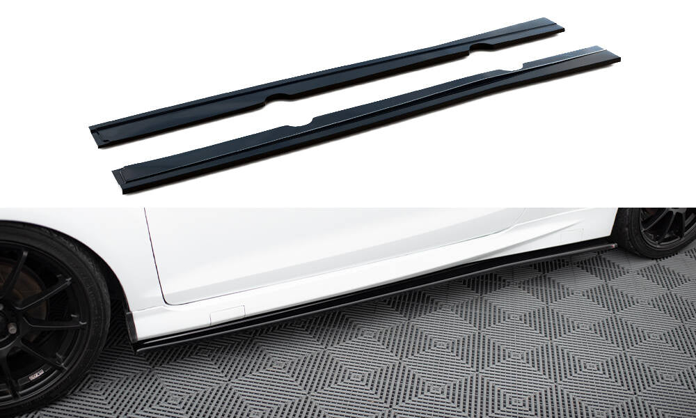 Seitenschweller Diffuser Ford Fiesta ST / ST-Line Mk7 / Mk7 Facelift schwarz Hochglanz – Ansicht 2