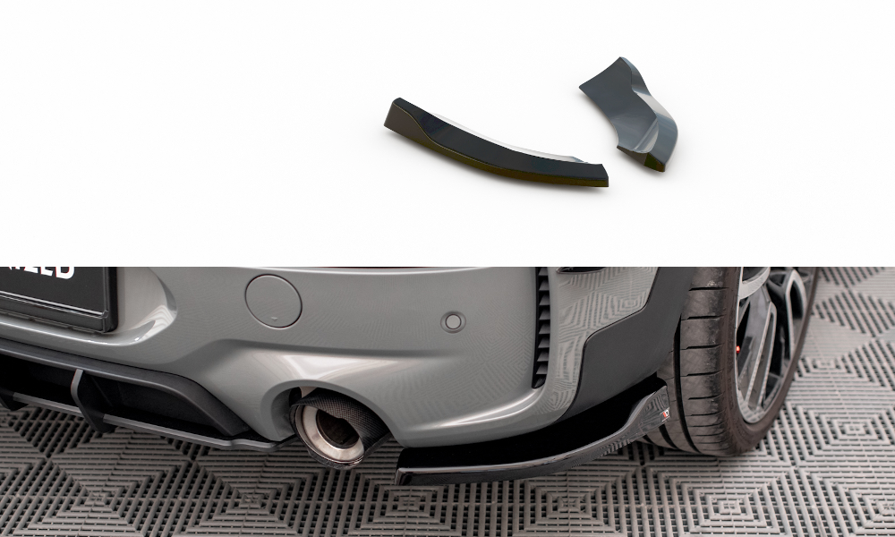 Heck Ansatz Flaps Diffusor V.2 passend für Mini Cooper Clubman John Cooper Works F54 Facelift schwarz Hochglanz – Ansicht 2