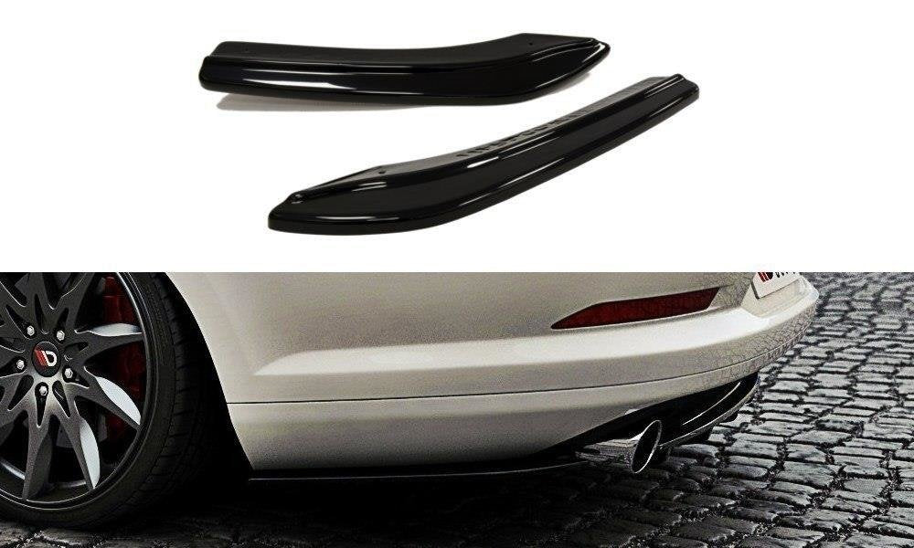 Heck Ansatz Flaps Diffusor passend für VW Passat CC R36 RLINE (vor Facelift) schwarz Hochglanz – Ansicht 2