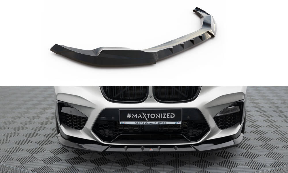 Street+ Spoilerlippe Front Ansatz passend für V.1 BMW X4 M F98 schwarz Hochglanz – Ansicht 2