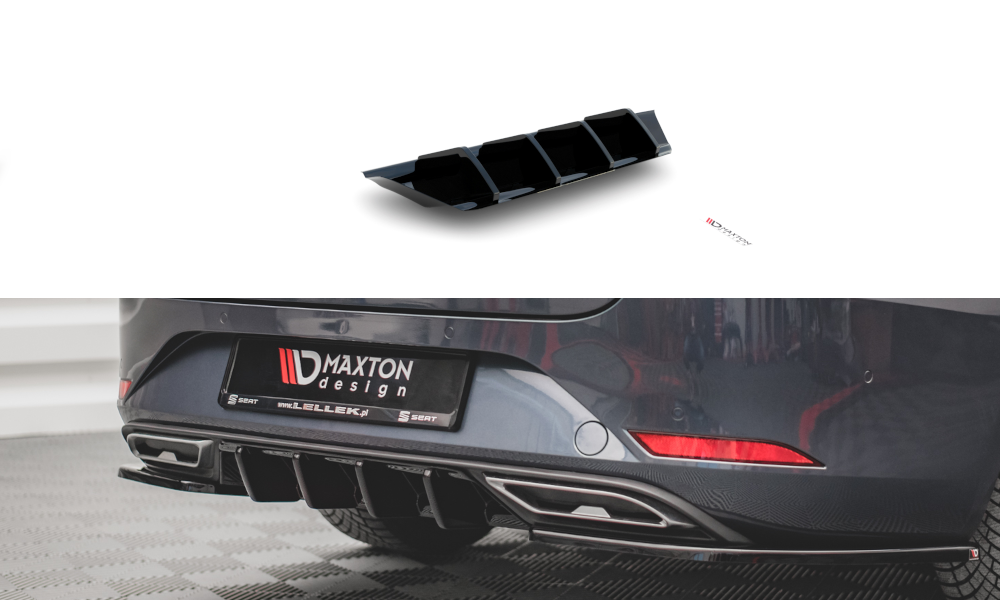 Diffusor Heck Ansatz V.1 passend für Seat Leon FR ST Mk4 schwarz Hochglanz – Ansicht 2
