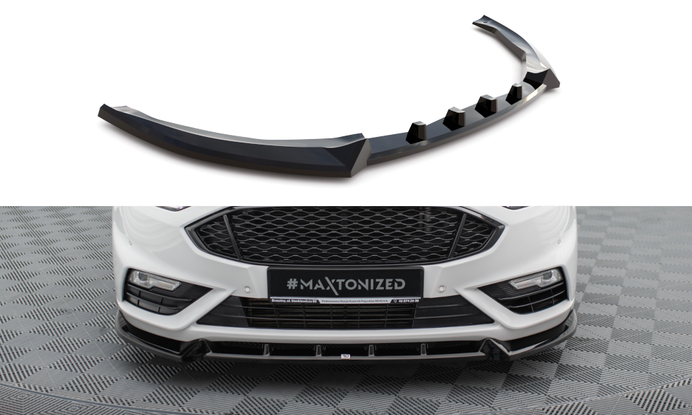 Street+ Spoilerlippe Front Ansatz passend für Ford Mondeo Sport Mk5 Facelift / Fusion Sport Mk2 Facelift schwarz Hochglanz – Ansicht 2