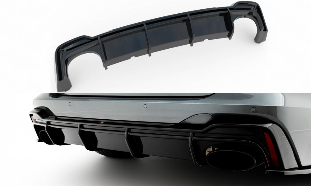 Diffusor Heck Ansatz passend für Audi RS6 C8 / C8 Facelift schwarz Hochglanz – Ansicht 2