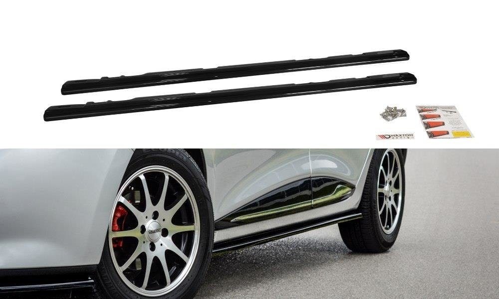 Street+ Seitenschweller Leisten passend für Renault Clio Mk4 schwarz Hochglanz – Ansicht 2