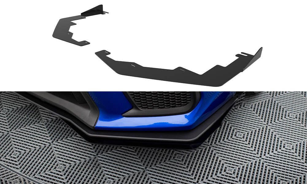 Front Stoßstange Flaps passend für Subaru WRX STI Mk1 Facelift schwarz Hochglanz – Ansicht 2