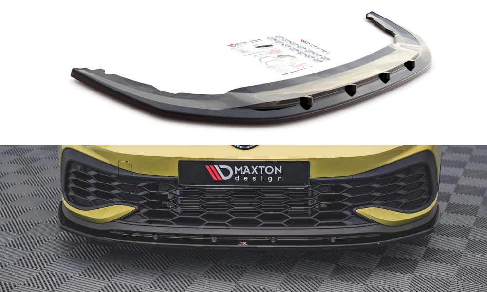 Street+ Spoilerlippe Front Ansatz V.4 passend für VW Golf GTI Clubsport Mk8 schwarz Hochglanz – Ansicht 2