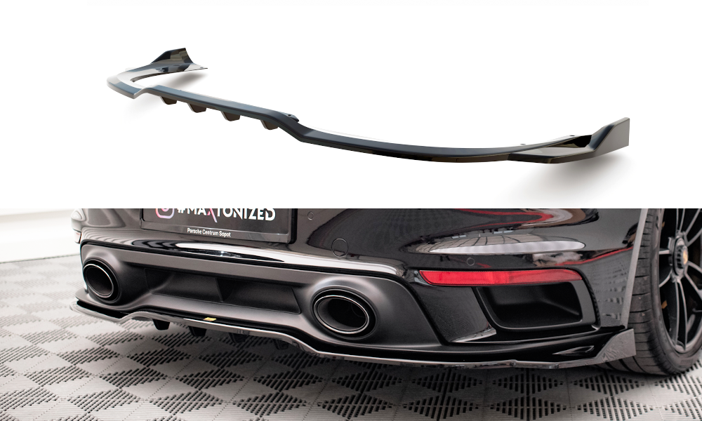 Street+ Mittlerer Diffusor RACE passend für Porsche 911 Turbo S 992 schwarz Hochglanz – Ansicht 2