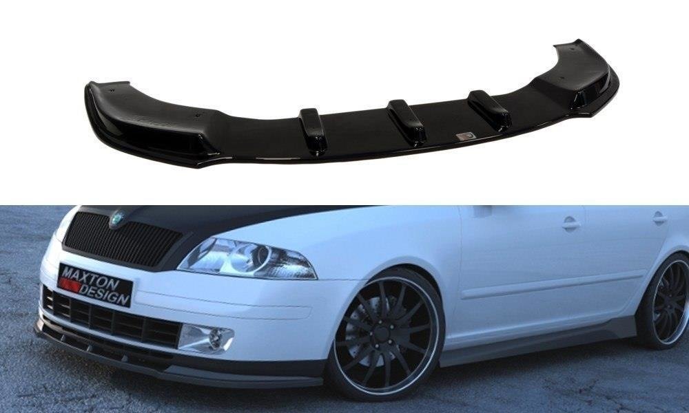 Street+ Spoilerlippe Front Ansatz passend für Skoda Octavia Mk2 schwarz Hochglanz – Ansicht 2