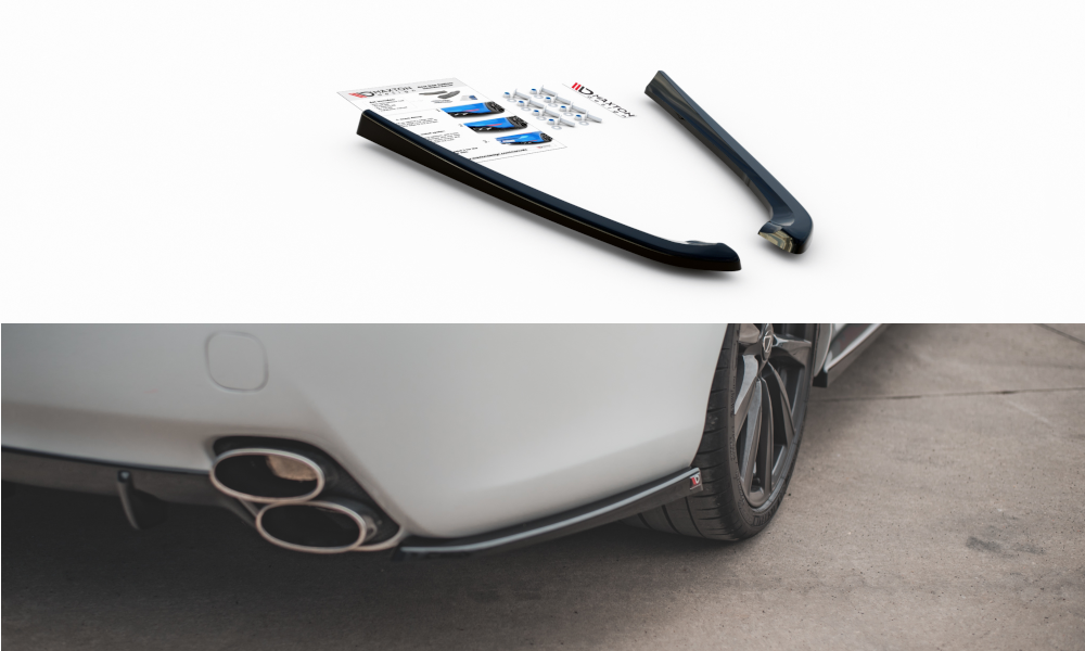 Heck Ansatz Flaps Diffusor passend für Lexus IS F Mk2 schwarz Hochglanz – Ansicht 2