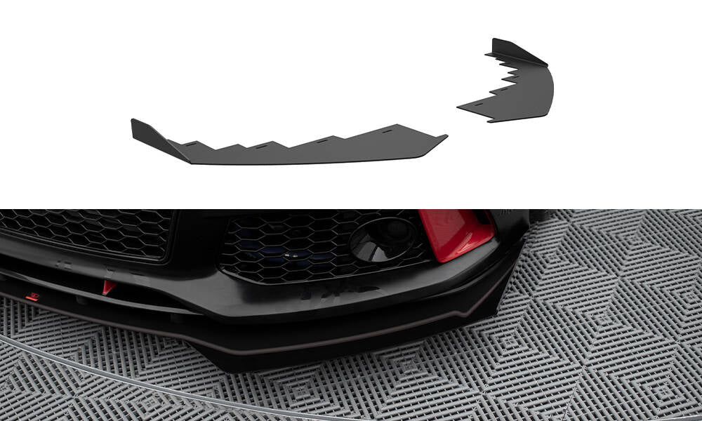 Front Stoßstange Flaps passend für Audi A7 RS7 Look C7 schwarz Hochglanz – Ansicht 2