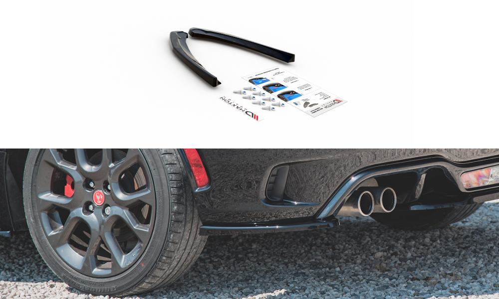 Heck Ansatz Flaps Diffusor passend für Abarth 124 Spider  schwarz Hochglanz – Ansicht 2