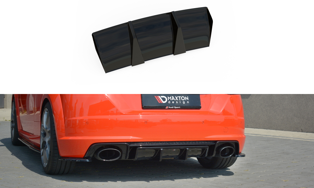 Diffusor Heck Ansatz passend für Audi TT RS 8S schwarz Hochglanz – Ansicht 2