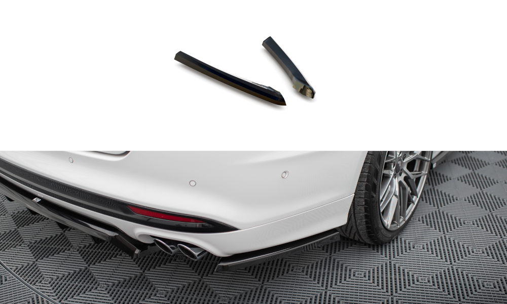 Heck Ansatz Flaps Diffusor passend für Ford Mondeo Sport Mk5 Facelift / Fusion Sport Mk2 Facelift schwarz Hochglanz – Ansicht 2