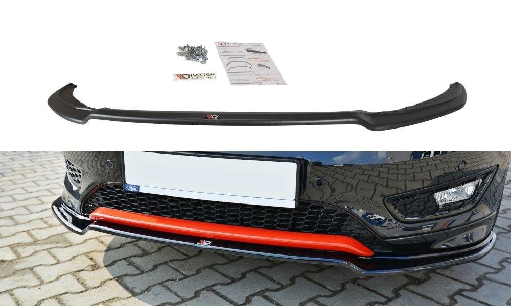 Street+ Spoilerlippe Front Ansatz V.2 passend für Ford Focus ST-Line Mk3 Facelift schwarz Hochglanz – Ansicht 2