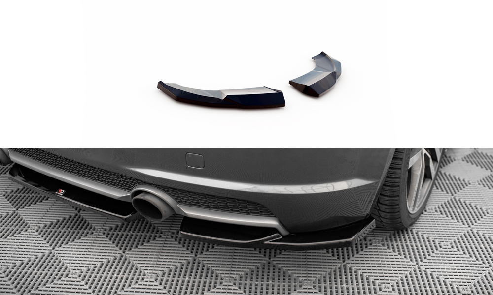 Heck Ansatz Flaps Diffusor V.1 passend für Audi TT S-Line 8S schwarz Hochglanz – Ansicht 2