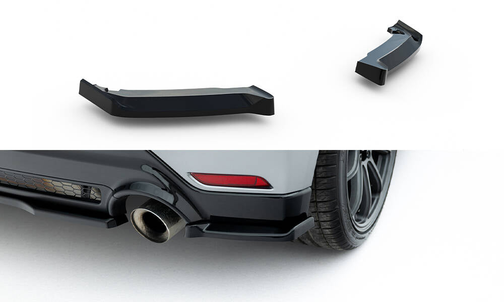 Heck Ansatz Flaps Diffusor V.1 passend für Toyota GR Yaris Mk4 Facelift schwarz Hochglanz – Ansicht 2